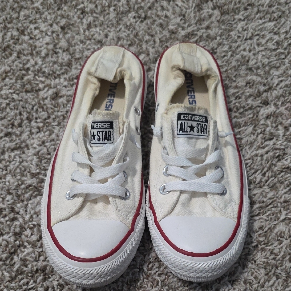 Converse Cream and Red Sneakers